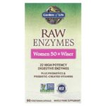 Garden of Life, RAW Enzymes, Women 50 & Wiser, 90 Vegetarian Capsules