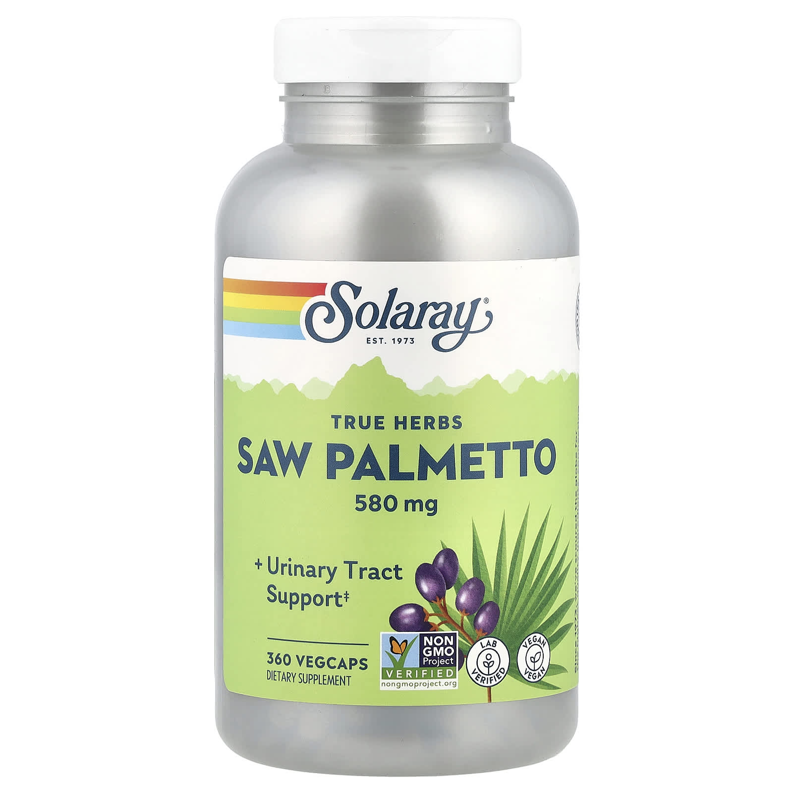 88b925e6f1e8308d Solaray, True Herbs, Saw Palmetto, 580 mg, 360 VegCaps - Image 1