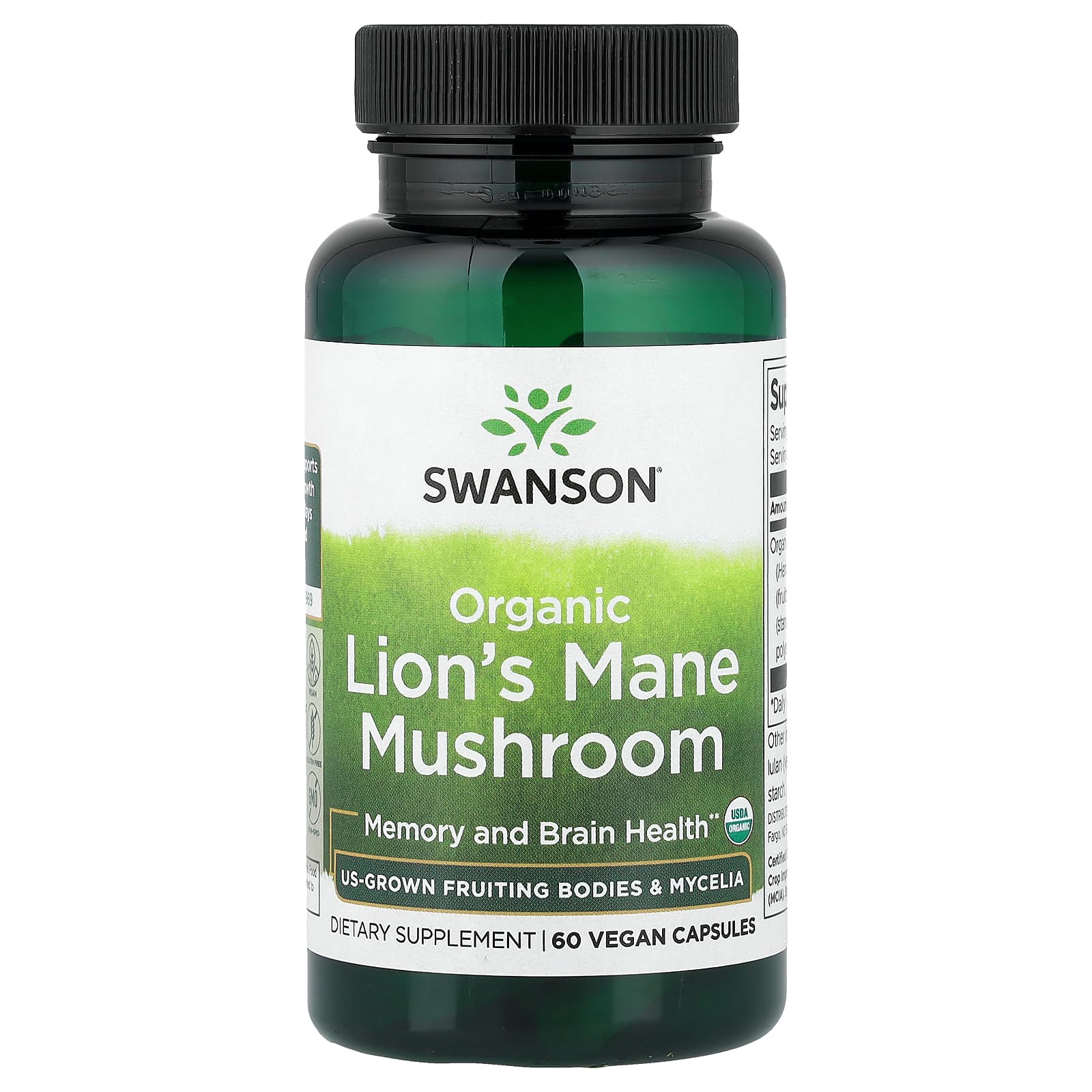 8918ffa106bdce0c Swanson Vitamins, Organic Lion's Mane Mushroom, 60 Vegan Capsules (500 mg per Capsule) - Image 1