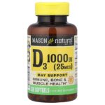 Mason Natural, Vitamin D3, 25 mcg (1,000 IU), 300 Softgels