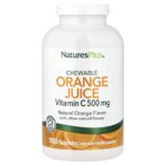 NaturesPlus, Chewable Orange Juice, Vitamin C, Natural Orange, 180 Tablets