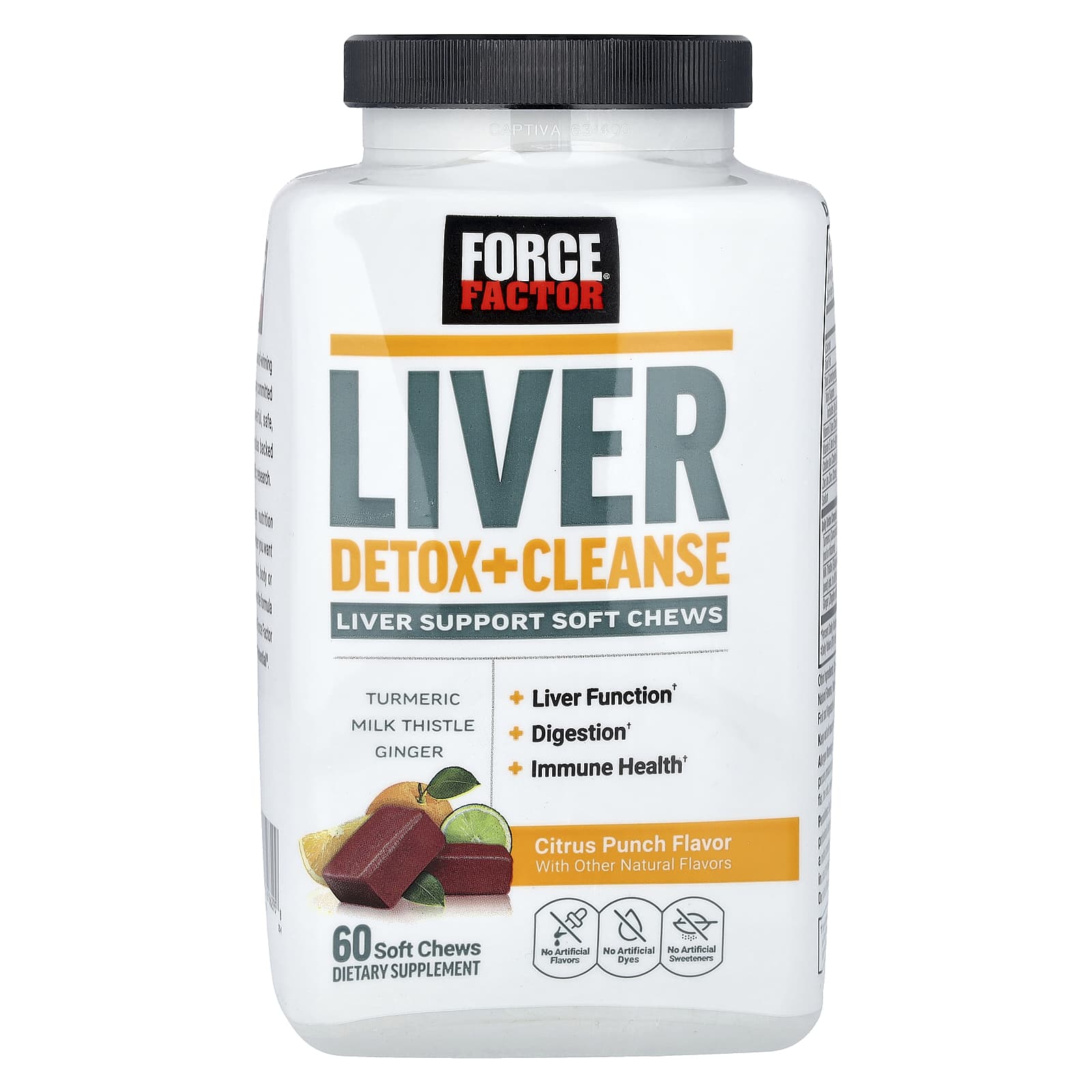 9005a92a795745ac Force Factor, Liver Detox + Cleanse, Citrus Punch, 60 Soft Chews - Image 1