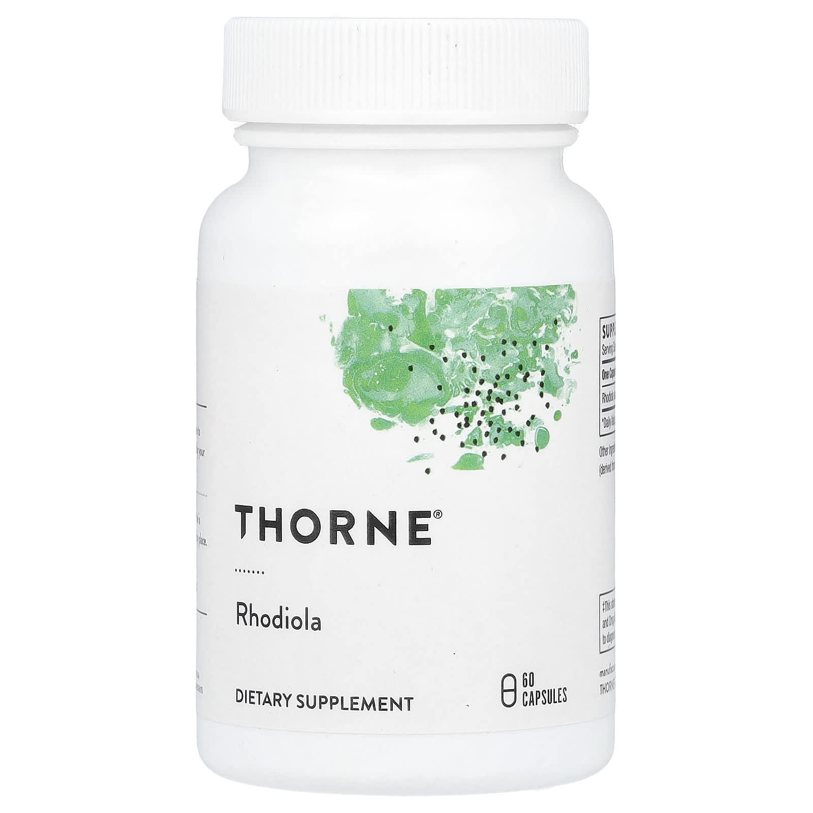 9097d8bd5788bc64 Thorne, Rhodiola, 60 Capsules (100 mg per Capsule) - Image 1