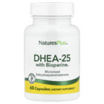NaturesPlus, DHEA-25 with Bioperine®, 60 Capsules