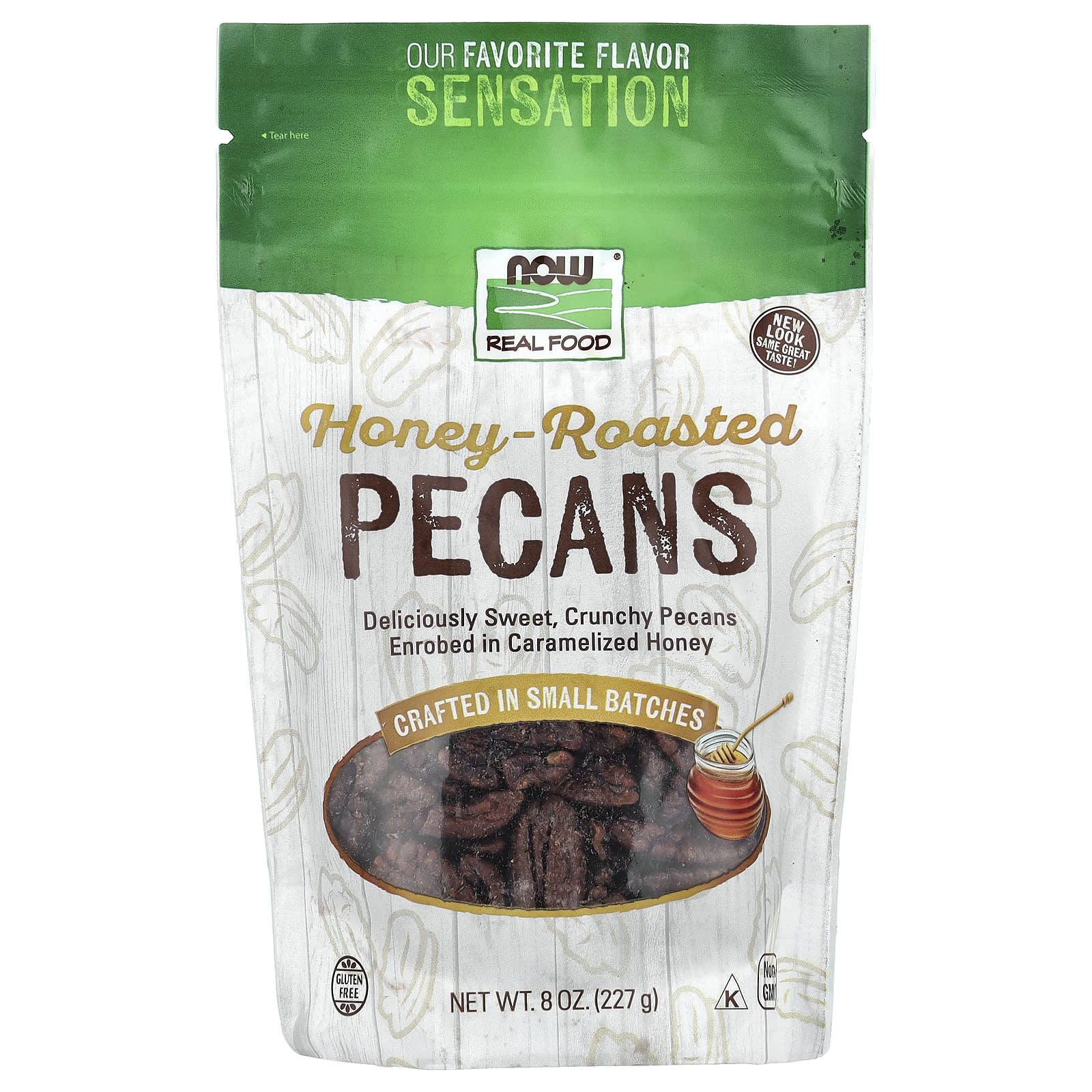 95044b720021a06d NOW Foods, Real Food, Honey Roasted Pecans, 8 oz (227 g) - Image 1
