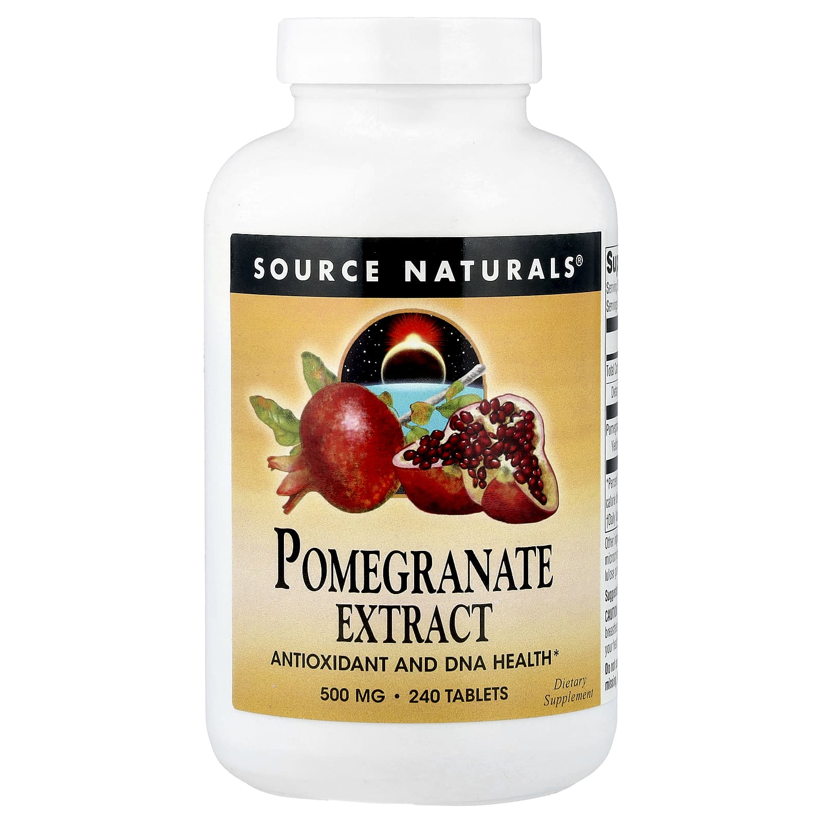 955b8806fd379070 Source Naturals, Pomegranate Extract, 500 mg, 240 Tablets - Image 1