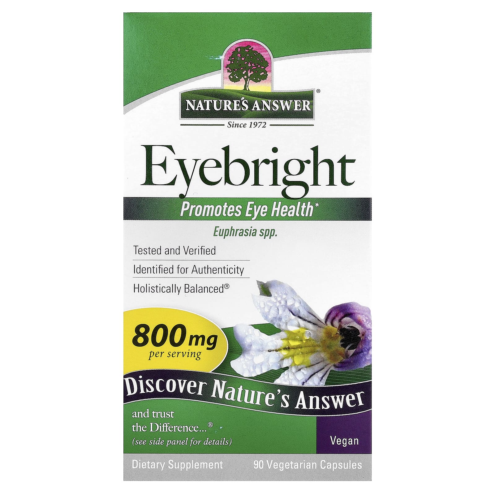 97d0c729e73033f3 Nature's Answer, Eyebright, 90 Vegetarian Capsules (400 mg per Capsule) - Image 1