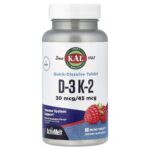 KAL, D-3, K-2, Raspberry, 60 Micro Tablets