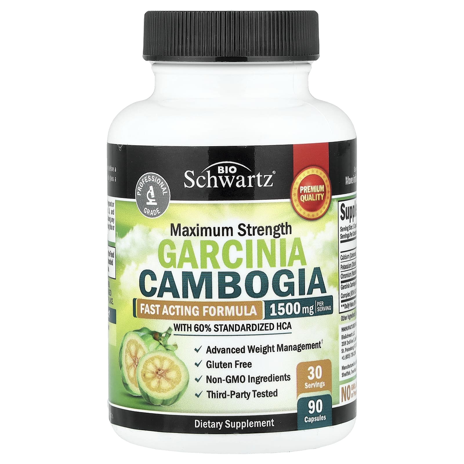 9ae37ca6cd676859 BioSchwartz, Maximum Strength Garcinia Cambogia, 90 Capsules - Image 1