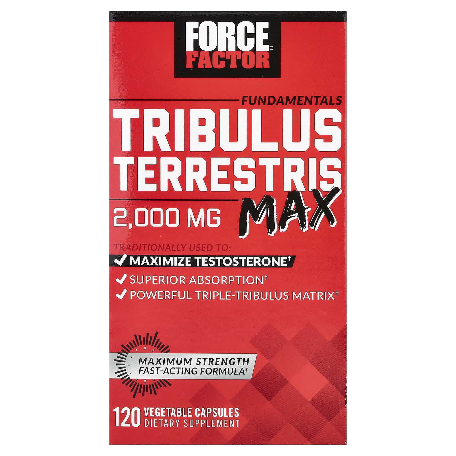 9bc99ce13c1f589f Force Factor, Fundamentals, Tribulus Terrestris Max, 120 Vegetable Capsules - Image 1
