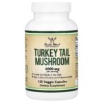 Double Wood Supplements, Turkey Tail Mushroom, 120 Veggie Capsules (500 mg per Capsule)