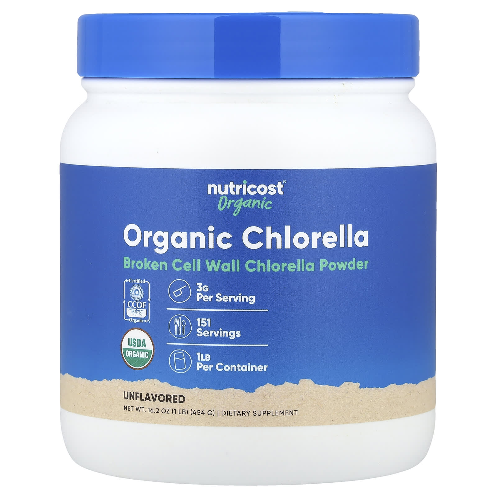 a540d1daa149d847 Nutricost, Organic Chlorella Powder, Unflavored , 16.2 oz (454 g) - Image 1
