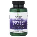 Swanson Vitamins, Albion®, Magnesium & Calcium with Vitamins D3 & K2, 90 Capsules