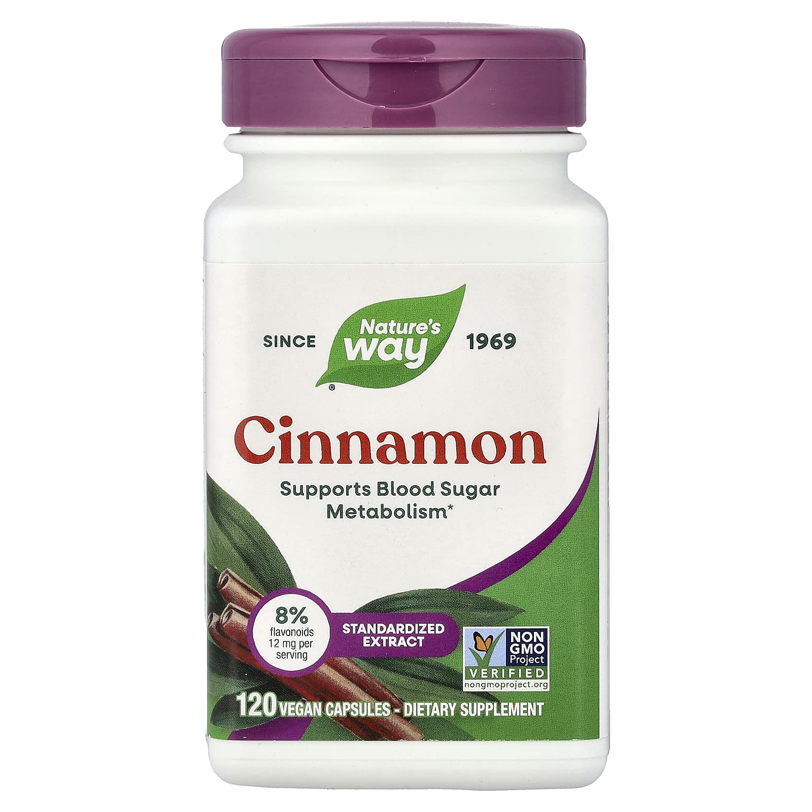 a93581a4e5cf048c Nature's Way, Cinnamon, 120 Vegan Capsules - Image 1