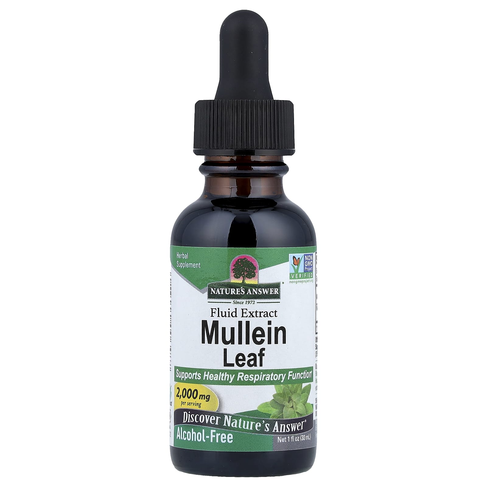 a98f73088f2c5d62 Nature's Answer, Mullein Leaf, Fluid Extract, Alcohol-Free, 1 fl oz (30 ml) - Image 1