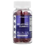 Vitamatic, Vegan Melatonin Gummies, Natural Blackberry, 60 Gummies (2.5 mg per Gummy)