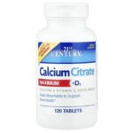 21st Century, Calcium Citrate + D3 Maximum, 120 Tablets