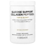 Codeage, Glucose Support Collagen Peptides Powder, Trim & Glow®, Unflavored, 10.58 oz (300 g)