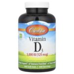 Carlson, Vitamin D3, 125 mcg (5,000 IU), 360 Soft Gels