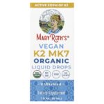 MaryRuth's, Organic Vegan K2 MK7 Liquid Drops, Unflavored, 1 fl oz (30 ml)