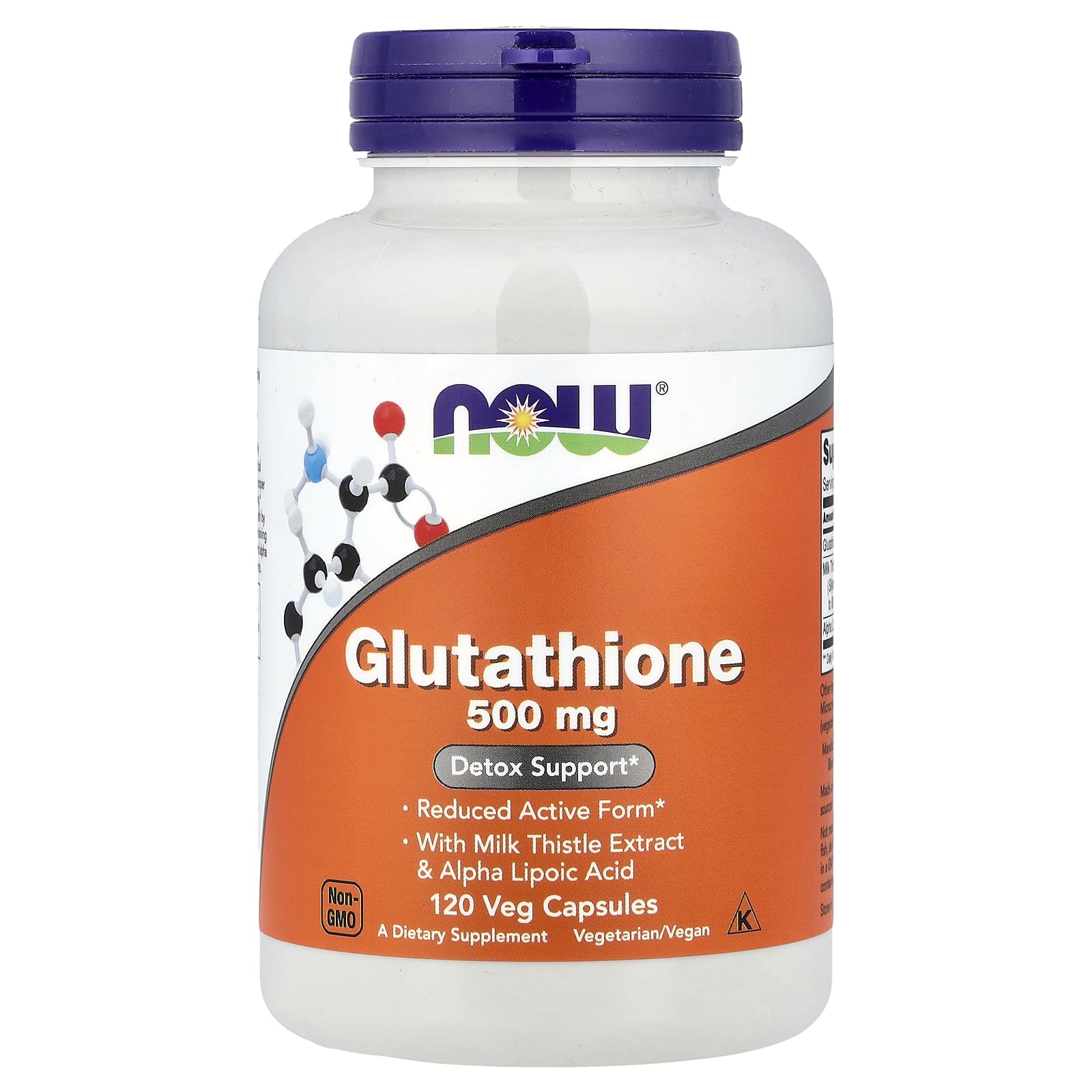 b55293658140c3fd NOW Foods, Glutathione , 500 mg, 120 Veg Capsules - Image 1