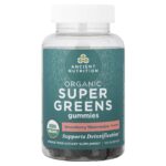 Ancient Nutrition, Organic Super Greens Gummies, Strawberry Watermelon, 100 Gummies