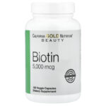 California Gold Nutrition, Biotin, 5,000 mcg, 120 Veggie Capsules