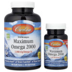 Carlson, Wild Norwegian, Maximum Omega 2000, Natural Lemon, 120 Soft Gels (1,000 mg per Soft Gel)