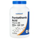 Nutricost, Pantothenic Acid, 240 Capsules