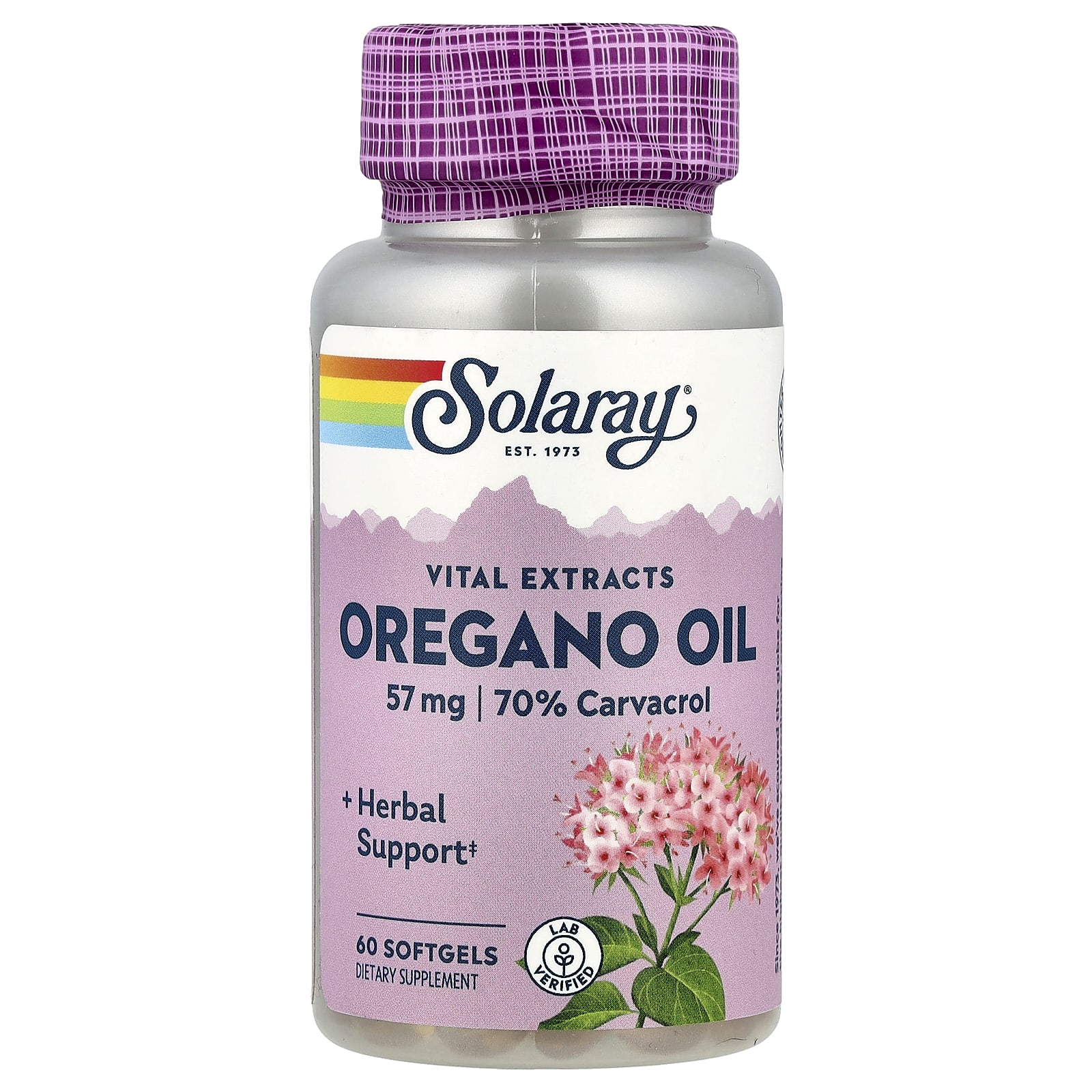 ba6cd70a977b0df6 Solaray, Vital Extracts, Oregano Oil, 57 mg, 60 Softgels - Image 1