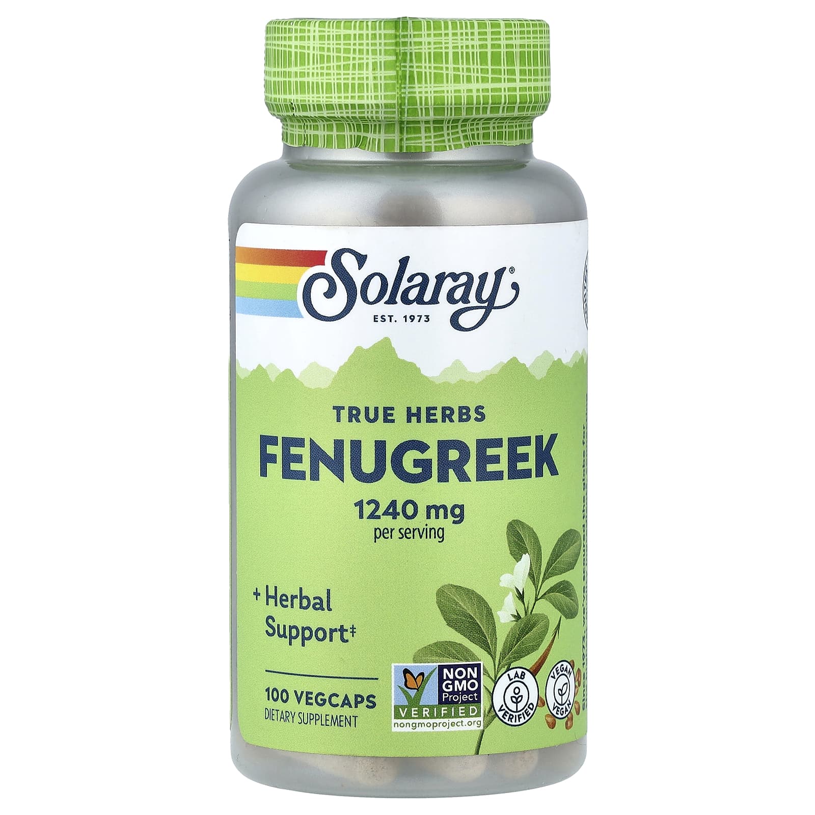 be8aba4449e2aff7 Solaray, True Herbs, Fenugreek, 100 VegCaps (620 mg per Capsule) - Image 1