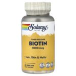 Solaray, Timed Release Biotin, 5,000 mcg, 60 VegCaps