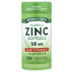 Nature's Truth, Zinc plus Vitamin C, 120 Rapid Release Liquid Softgels