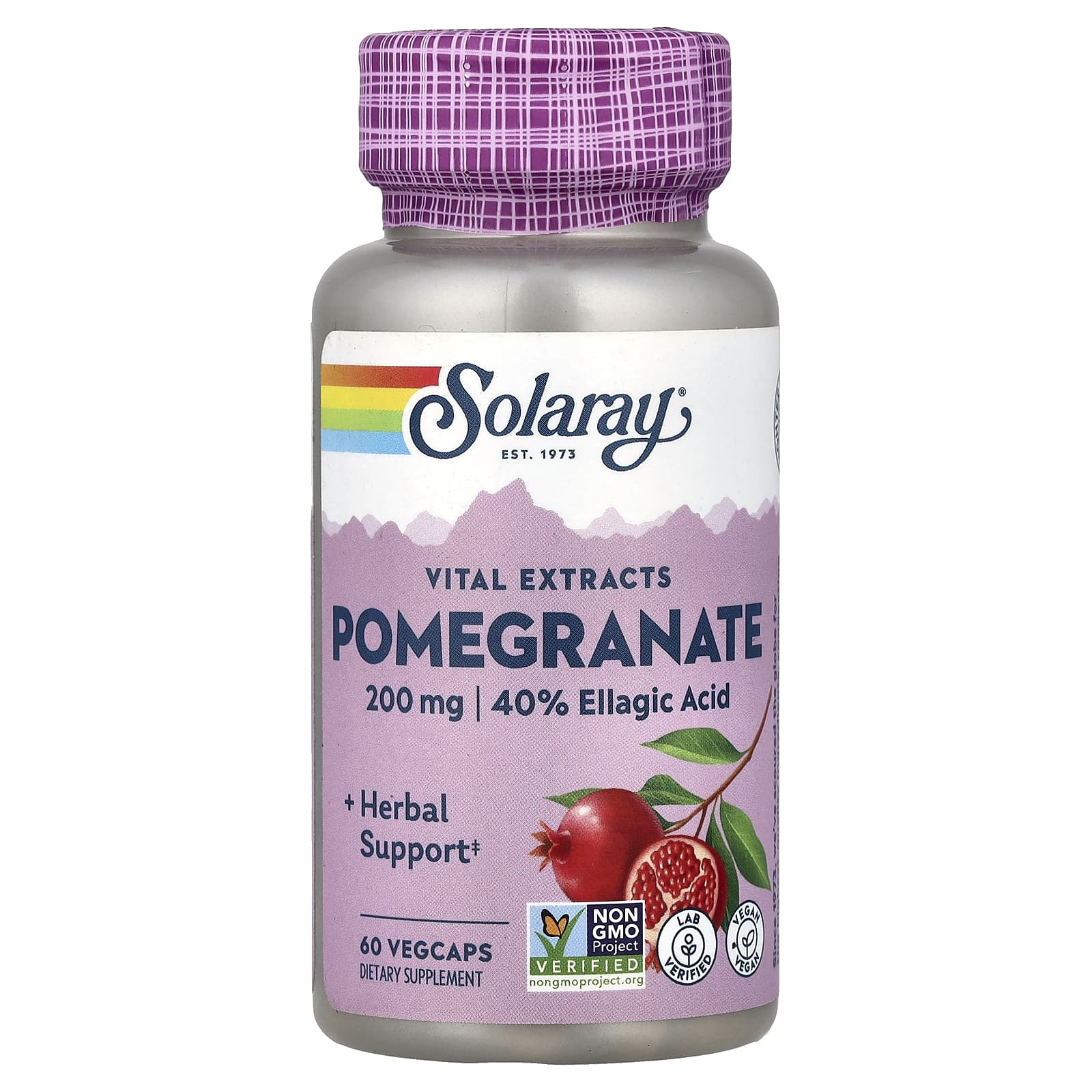 c3f92fb38c5ad00f Solaray, Vital Extracts, Pomegranate, 60 VegCaps - Image 1