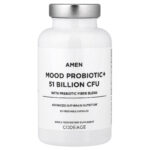 Codeage, Amen, Mood Probiotic+ With Prebiotic Fiber Blend, 60 Vegetable Capsules