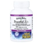 Natural Factors, Stress-Relax®, Peaceful ZZZ, 60 Vegetarian Capsules (250 mg per Capsule)