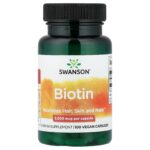 Swanson Vitamins, Biotin, 5,000 mcg, 100 Vegan Capsules
