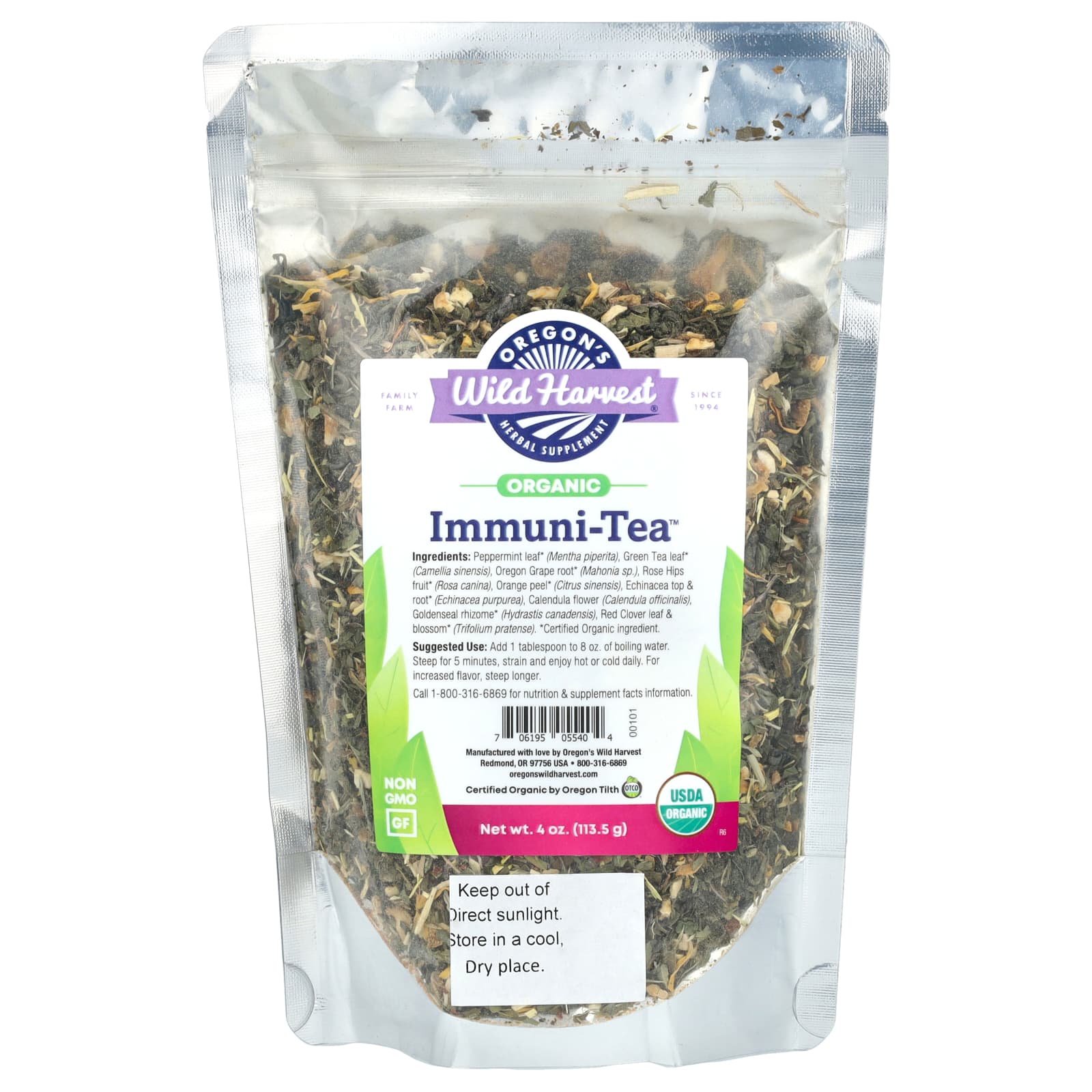 d0c1800df12a3ea0 Oregon's Wild Harvest, Organic Immuni-Tea™, 4 oz (113.5 g) - Image 1