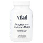 Vital Nutrients, Magnesium Glycinate + Malate, 100 Vegan Capsules (120 mg per Capsule)