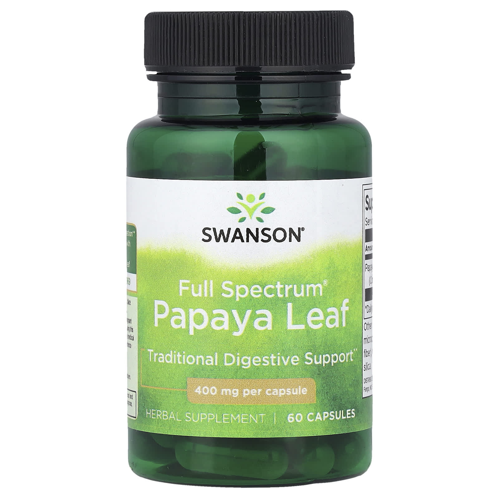 d5b3a4d5f61bb8fa Swanson Vitamins, Full Spectrum® Papaya Leaf, 400 mg, 60 Capsules - Image 1
