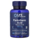 Life Extension, Pantothenic Acid, Vitamin B-5, 500 mg, 100 Vegetarian Capsules
