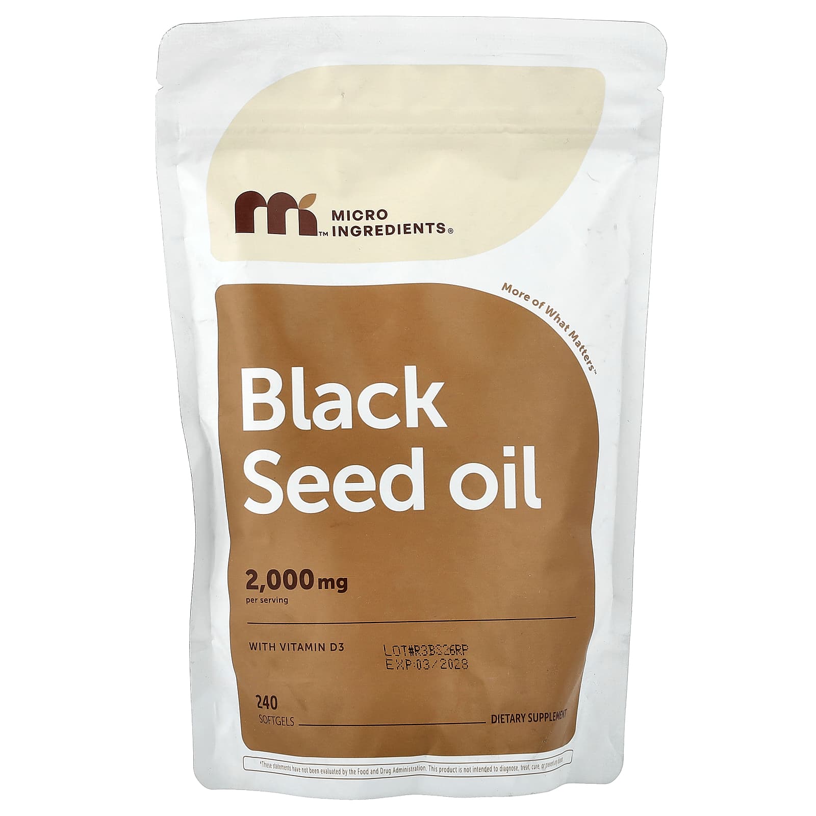 d8ea182dd8181608 Micro Ingredients, Black Seed Oil with Vitamin D3, 240 Softgels - Image 1