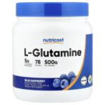Nutricost, L-Glutamine, Blue Raspberry, 17.9 oz (500 g)