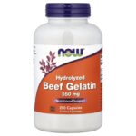 NOW Foods, Hydrolyzed Beef Gelatin, 200 Capsules (550 mg per Capsules)