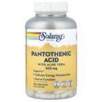 Solaray, Pantothenic Acid with Aloe Vera, 250 VegCaps