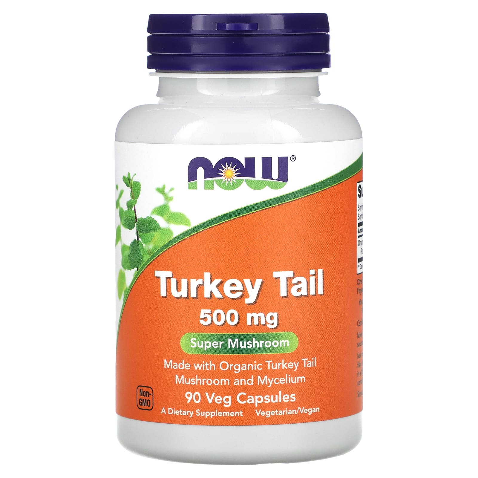 df328bd11777f0b0 NOW Foods, Turkey Tail, 500 mg, 90 Veg Capsules - Image 1