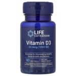 Life Extension, Vitamin D3, 25 mcg (1,000 IU), 90 Softgels