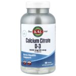 KAL, Calcium Citrate D-3, 180 Tablets
