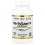 California Gold Nutrition, Benfotiamine with Thiamine, 250 mg, 120 Veggie Capsules