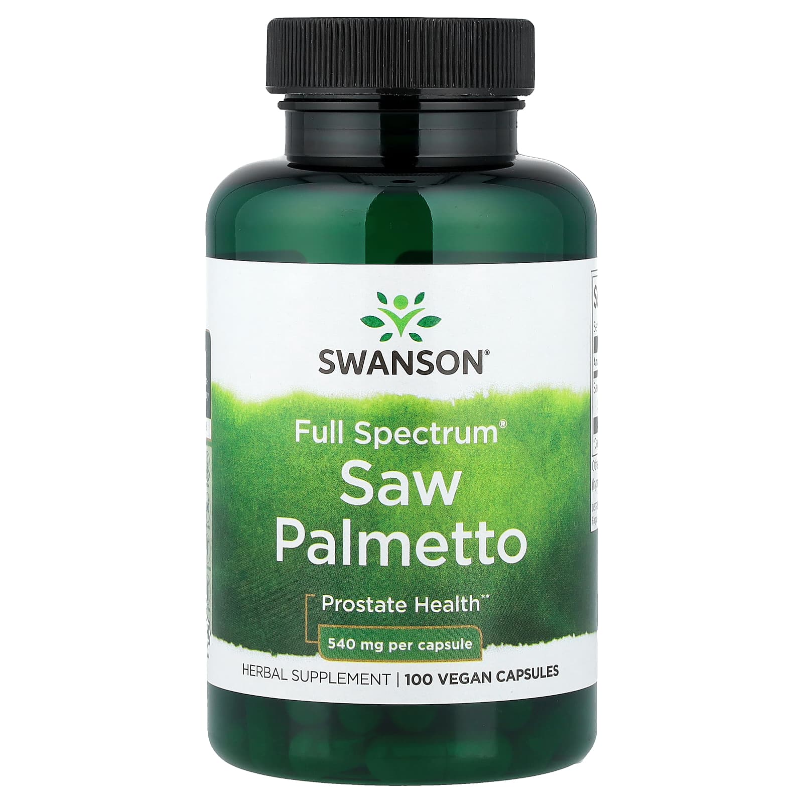 e30fd0f6eb7cbaa9 Swanson Vitamins, Full Spectrum® Saw Palmetto, 540 mg, 100 Vegan Capsules - Image 1